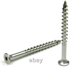 #10 Stainless Steel Deck Screws Square Drive Wood Cutting Type 17 Point QTY 1000
