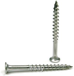 #10 Stainless Steel Deck Screws Square Drive Wood Cutting Type 17 Point QTY 1000