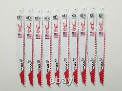 (100) MILWAUKEE 48-00-5026 THE AX 9 5TPI Sawzall Blade withnails Made in USA NEW