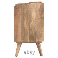 100% Solid Wood Bedside Table 3 Cut Out Drawers Natural Oak Finish Handmade