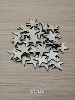 1000 2 inch Mini Wood Stars Laser Cut Flag Making 2 Wooden Stars Craft