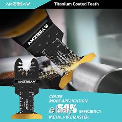 100PCS Titanium Oscillating Multitool Blades Metal Cutting Kit for Wood Plastic