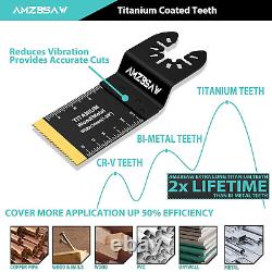 100PCS Titanium Oscillating Multitool Blades Metal Cutting Kit for Wood Plastic