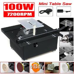 100W Mini Table Saw Circular Blade Woodworking Bench Cutting Tool + Power