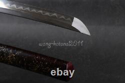 103CM Clay Tempered 1095 Steel Katana Japanese Samurai Sharp Sword Cut Bamboo