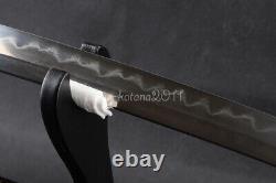 103CM Clay Tempered 1095 Steel Katana Japanese Samurai Sharp Sword Cut Bamboo