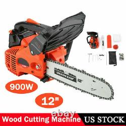 12 900W 25.4CC Wood Chain Saw Gasoline Gas Chainsaw Cutting Trimming Machine