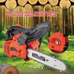 12 Bar 25.4CC Gas Chainsaw Gasoline Chain Saw Home Tree Cutting Wood 900W