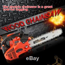 12 Bar Gas Chainsaw Chain Saw 25cc Wood Cutting +Crankcase Gasoline 900W