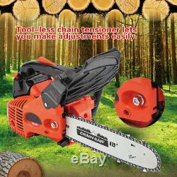 12 Bar Gasoline Chainsaw Chain Saw Wood Cutting Grindling Machine 25.4CC Engine