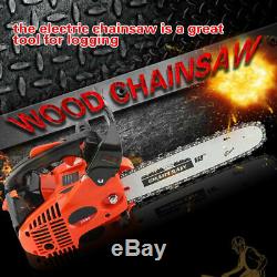 12 Bar Gasoline Chainsaw Chain Saw Wood Cutting Grindling Machine 25.4CC Engine