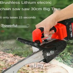 12'' Cordless Electric Wood Cutting Chain Saw Cutter Rechargeable 21V Battery