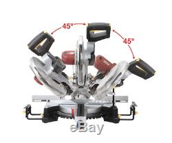 12 Miter Saw w Laser Guide System Dual Bevel Sliding Compound Cuts Thicker