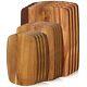 12 Pcs Thick Acacia Wood Cutting Boards For Kitchen Reversible Wooden Choppin