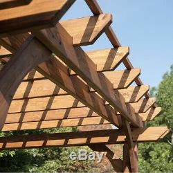 12' x 10' Cedar Pergola Backyard Patio Wood Pre-Cut Pre-stained For EZ Assembly