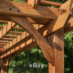 12' x 10' Cedar Pergola Backyard Patio Wood Pre-Cut Pre-stained For EZ Assembly