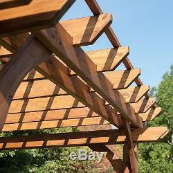 12' x 10' Cedar Pergola Backyard Patio Wood is pre-cut, pre-drilled, pre-stained