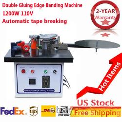 1200W Portable Double Side Gluing Wood Banding Machine Self Cutting Edge Bander
