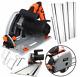 1400w Plunge Cut Track & Circular Saw With 2 Guide 700mm Rails 2 Clamps & Blade