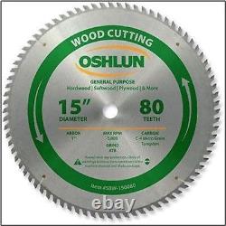 15 80T Fine Cut Carbide Tip Wood Cutting Saw Blade