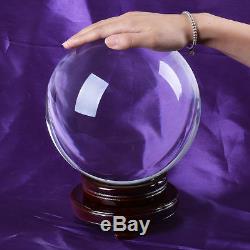 150mm Huge Asian Quartz Clear Magic Crystal Cut Healing Ball Sphere +Wood Stand