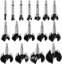 16 Pcs Forstner Drill Bits Cutter Kit Wood Hole Saw Set Woodworking Cutting Tool