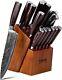 17-piece Master Chef Knife Block Set Damascus Steel & Acacia Wood Block