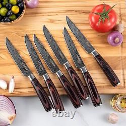 17-Piece Master Chef Knife Block Set Damascus Steel & Acacia Wood Block