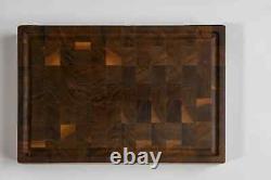 18''x18'' Hand Finished Walnut Solid End-Grain Cutting Board With Groove