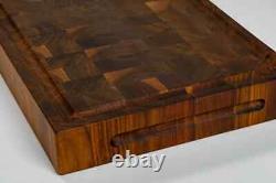 18''x18'' Hand Finished Walnut Solid End-Grain Cutting Board With Groove