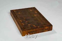 18''x18'' Hand Finished Walnut Solid End-Grain Cutting Board With Groove