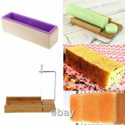 2 Pieces/set Soap Cutters Mold Cutting Tool Wire Slicer 900ml Silicone Wood Box