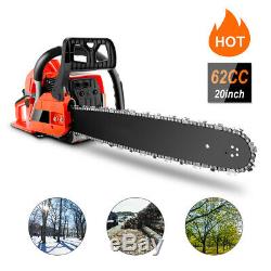 20 3.5HP 62CC Guide Board Chainsaw Gasoline Powered Handheld Chain Saw Cut Wood