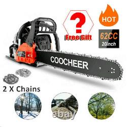 20 62CC Gas Chainsaw 2-Stroke Aluminum Crankcase Chain Saw Wood Cutting Machine