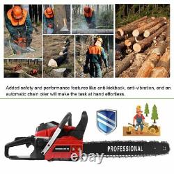 20 62CC Gas Chainsaw Wood Cutting Tool 2 cycle Powerful 2 Stroke Petrol Logging