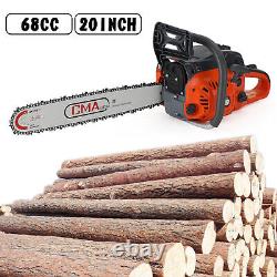 20 68CC Gasoline Chainsaw Cutting Wood Gas Sawing Aluminum Crankcase Chain Saw