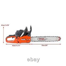 20 68CC Gasoline Chainsaw Cutting Wood Gas Sawing Aluminum Crankcase Chain Saw