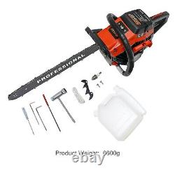 20'' Bar 52cc Gas Powered Chainsaw 2 Stroke Handed for Cutting Wood