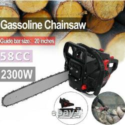 20'' Bar 58CC Gasoline Chainsaw 4.0HP Gas Powered Wood Cutting Chain Saw