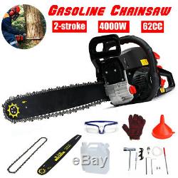 20'' Bar 62CC 52CC Gasoline Chainsaw Gas Powered Wood Cutting Chain Saw 2 Cycle