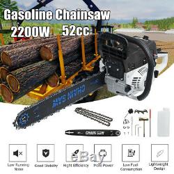 20'' Bar 62CC 52CC Gasoline Chainsaw Gas Powered Wood Cutting Chain Saw 2 Cycle