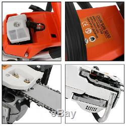 20 Bar Gas Powered Chainsaw Chain Saw 52cc Wood Cutting Aluminum Crankcase U. S