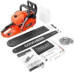 20'' Gas Chainsaw 62CC 2-Stroke Chain Saws with Tool Kit for Wood Cutting 3.5HP