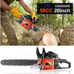 20 Inch Gas Chainsaw 58CC 2-Stroke Gas Powered Chain Saw for Cutting Wood