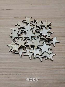 2000 1.125 inch Mini Wood Stars Laser Cut, Flag Making 1 1/ Wooden Stars