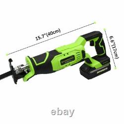 20V Max Lithium Ion Compact Cordless Reciprocating Saw Cutting Tool + 6 Blades