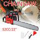22 Bar Gas Powered Chainsaw Chain Saw 52cc Wood Cutting Withaluminum Crankcase