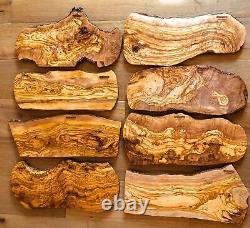 22 Rustic Handmade Bark Edge Olive Wood Charcuterie Board- For Cutting, Chop