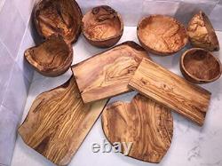 22 Rustic Handmade Bark Edge Olive Wood Charcuterie Board- For Cutting, Chop