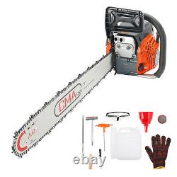 24 68CC Gasoline Chainsaw Cutting Wood Gas Sawing Aluminum Crankcase Chain Saw